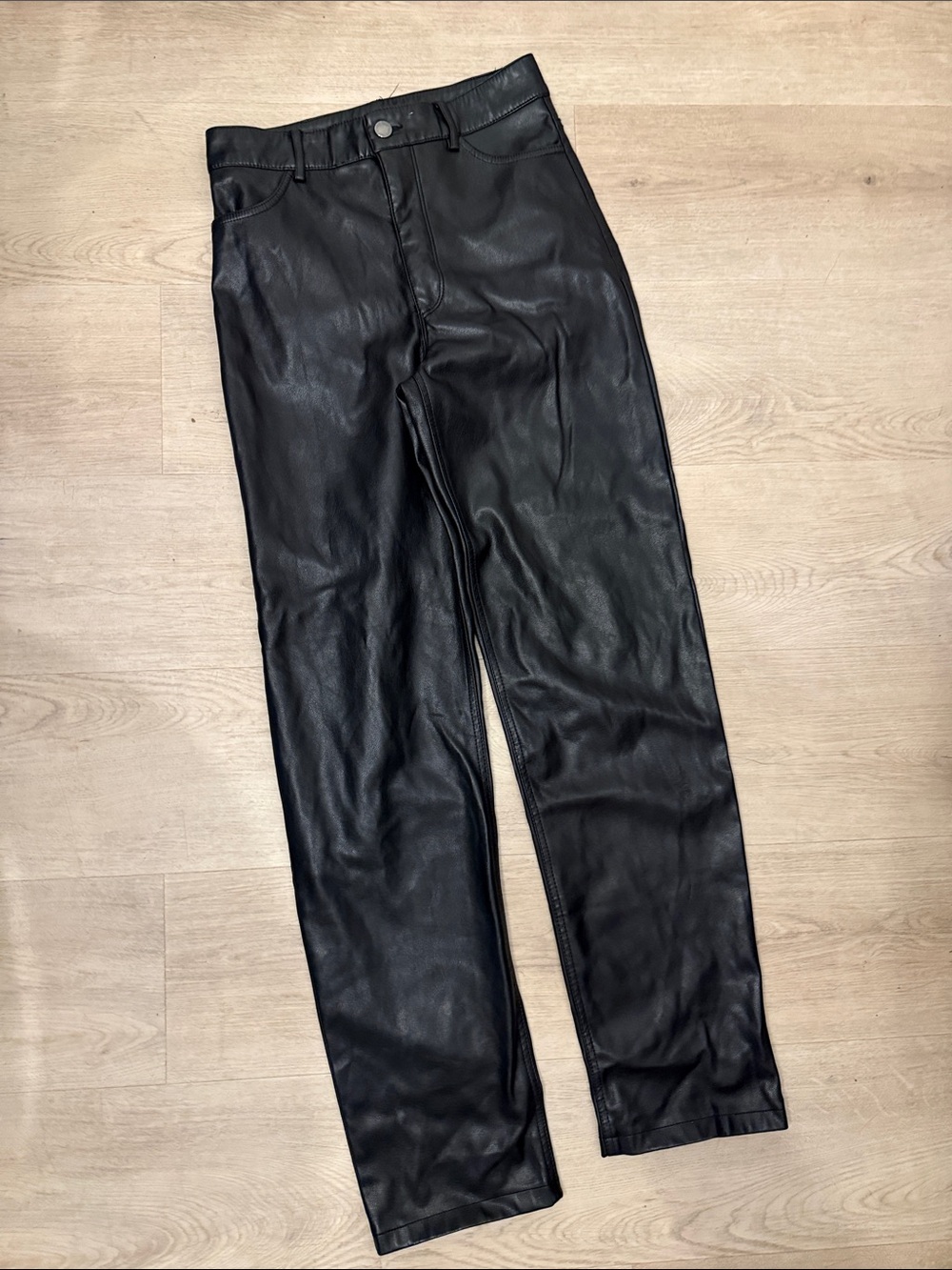 Dynamite Black Faux Leather Trousers